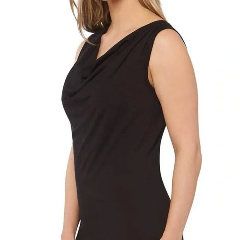 Sexy Black Calvin Klein Cowl Neck Sleeveless Tank, size Medium - Picture 2 of 10